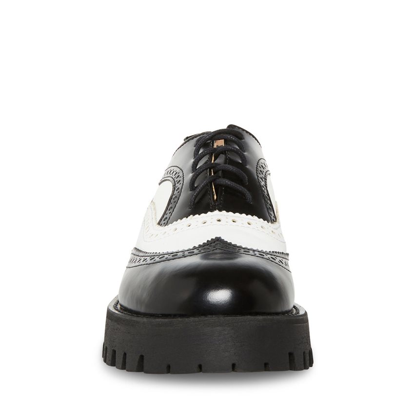 Black / White Steve Madden Lance Women's Platform Shoes | PH 0829HUV